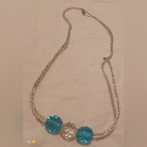 Elegant Silver and Blue Necklace